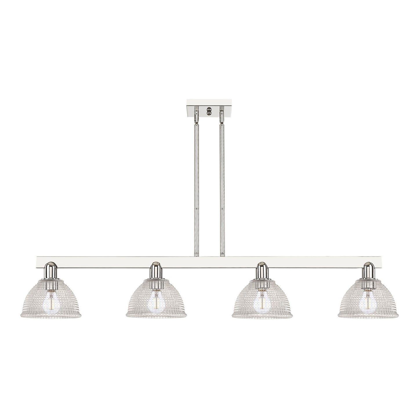 Innovations Arietta 51in 4-Light Island Light | Industrial Polished Nickel and Clear Glass | Kitchen Island & Dining Room | Model 716-4I-PN-G422