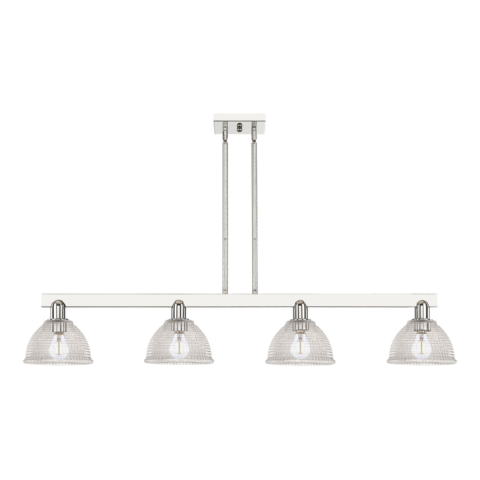 Innovations Arietta 51in 4-Light Island Light | Industrial Polished Nickel and Clear Glass | Kitchen Island & Dining Room | Model 716-4I-PN-G422