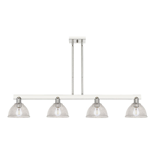 Innovations Arietta 51in 4-Light Island Light | Industrial Polished Nickel and Clear Glass | Kitchen Island & Dining Room | Model 716-4I-PN-G422