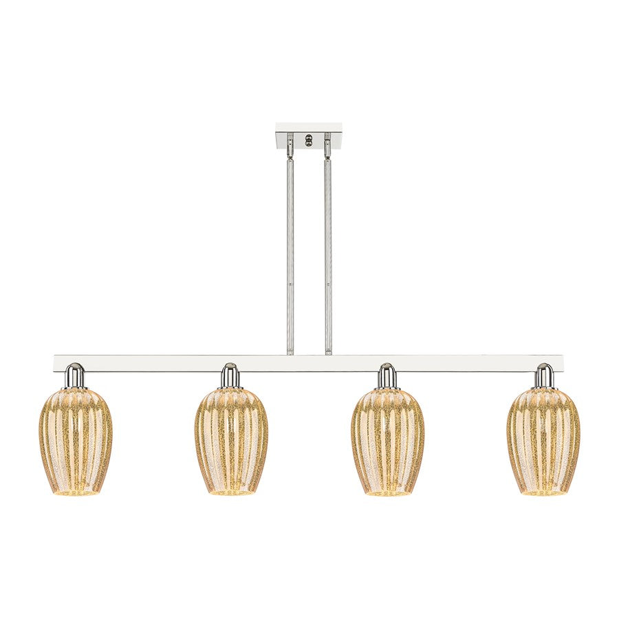 Innovations Preston 4Lt 48" Flute Stem Island Light, PN/MC - 716-4I-PN-G457-6ME
