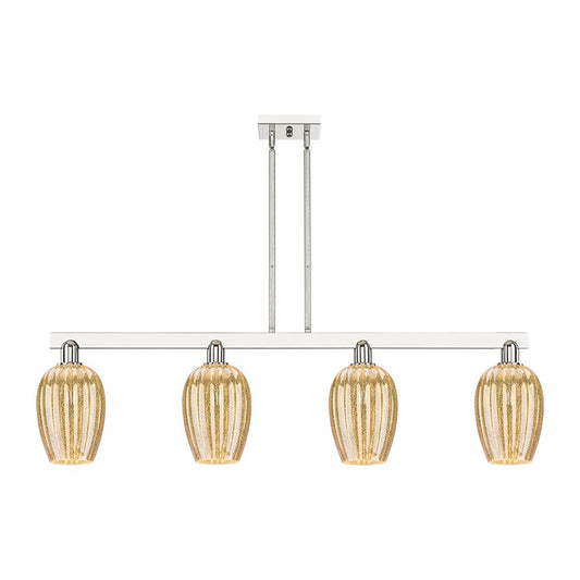 Innovations Preston 4Lt 48" Flute Stem Island Light, PN/MC - 716-4I-PN-G457-6ME