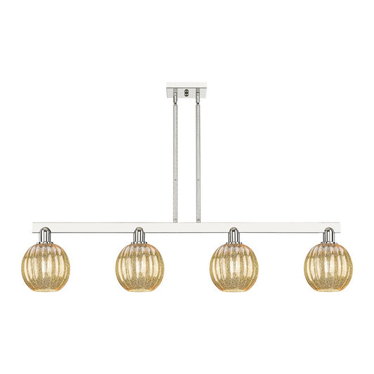 Innovations Preston 4Lt 48" Globe Stem Island Light, PN/MC - 716-4I-PN-G458-7ME