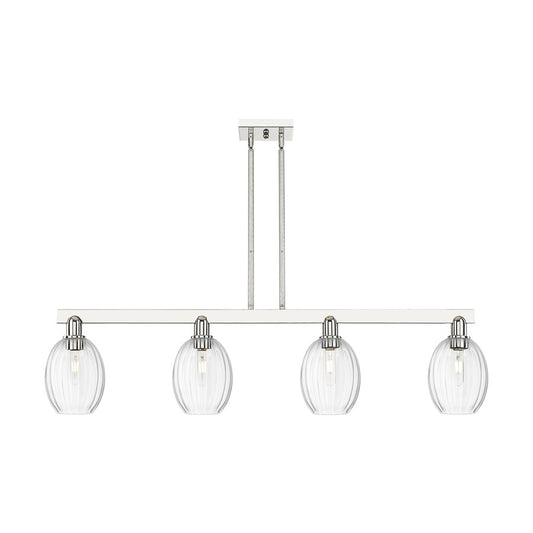 Innovations Preston 4Lt 48" Bell Stem Island Light, PN/CL - 716-4I-PN-G459-6CL