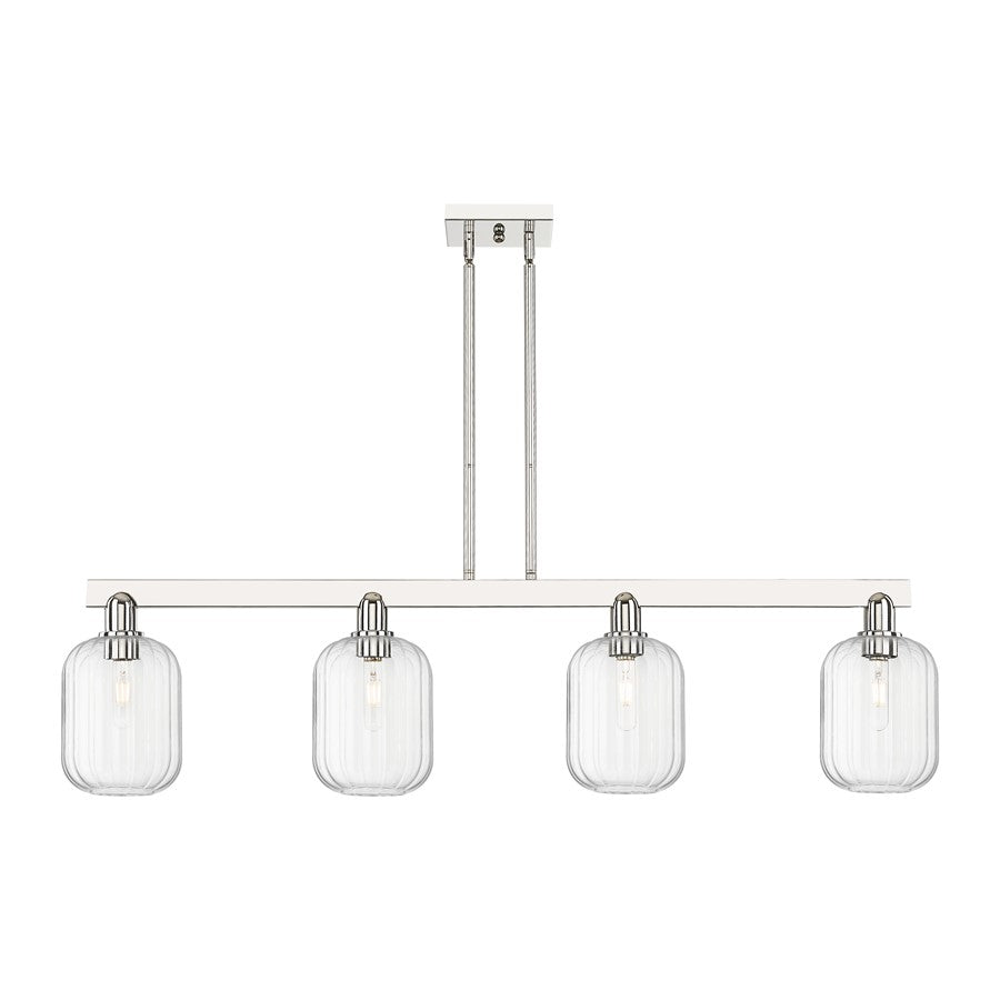 Innovations Preston 4Lt 48" Jar Stem Island Light, PN/Clear - 716-4I-PN-G460-7CL