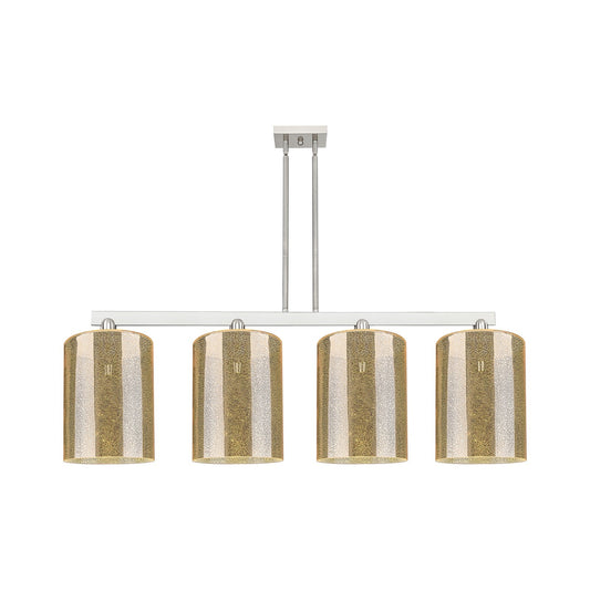 Innovations Cobbleskill 52in 4-Light Island Light | Industrial Brushed Satin Nickel Steel and Mercury Glass | Kitchen Island & | Model 716-4I-SN-G116-L