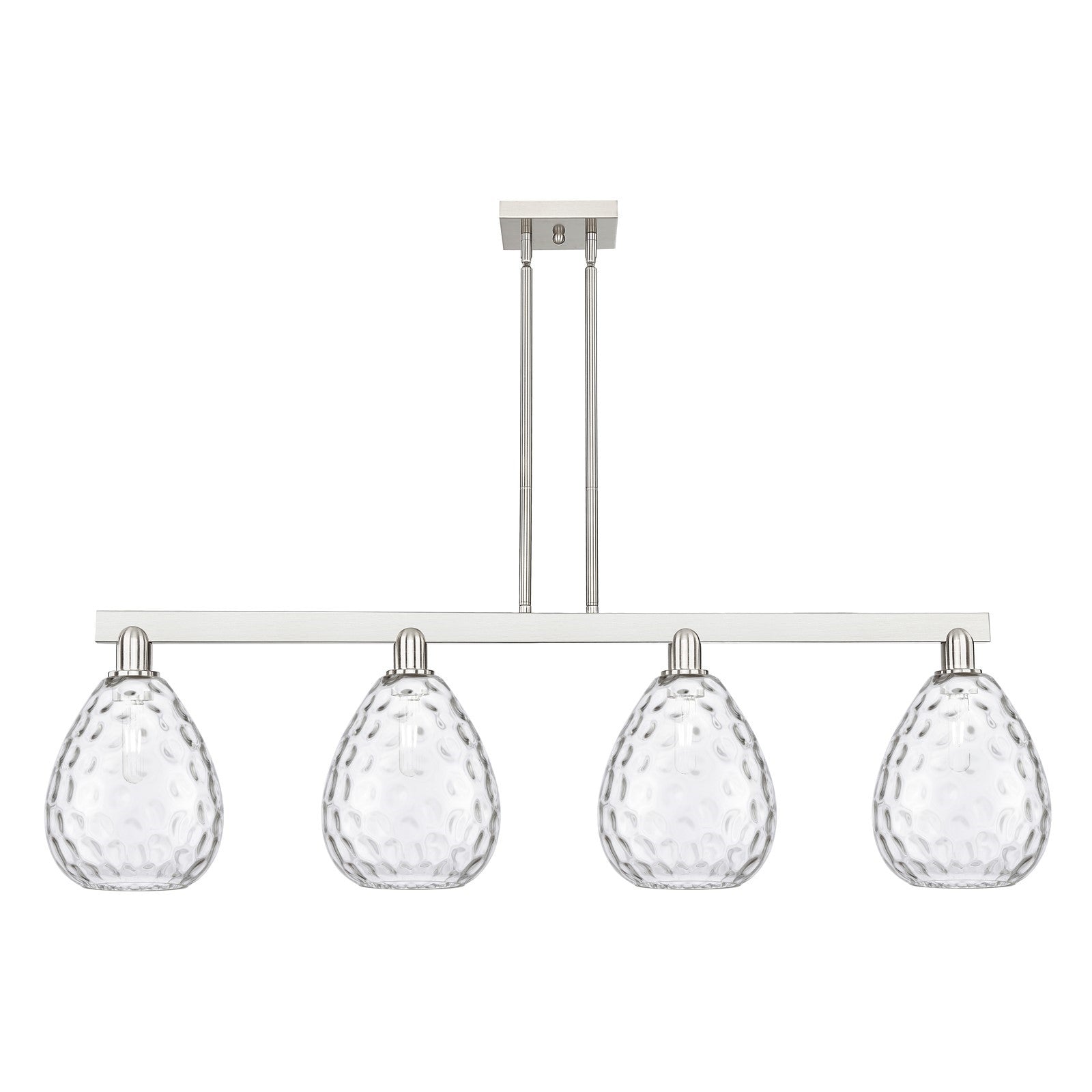 Innovations Waverly 51in 4-Light Island Light | Industrial Brushed Satin Nickel and Clear Glass | Kitchen Island & Dining Room | Model 716-4I-SN-G372