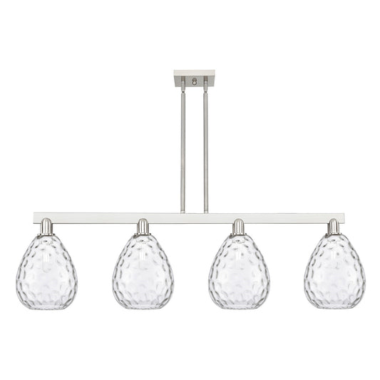 Innovations Waverly 51in 4-Light Island Light | Industrial Brushed Satin Nickel and Clear Glass | Kitchen Island & Dining Room | Model 716-4I-SN-G372