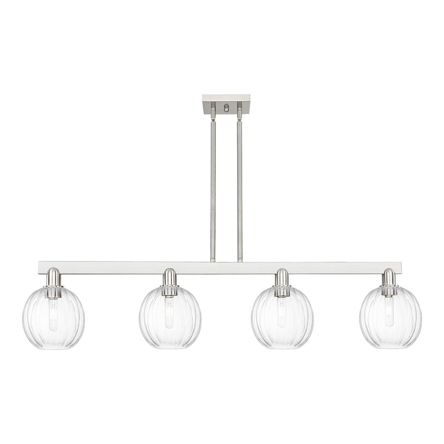 Innovations Preston 4Lt 48" Globe Stem Island Light, SN/CL - 716-4I-SN-G458-7CL