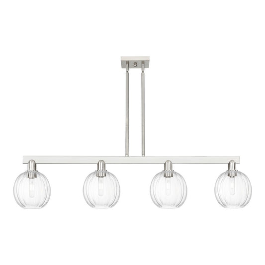 Innovations Preston 4Lt 48" Globe Stem Island Light, SN/CL - 716-4I-SN-G458-7CL