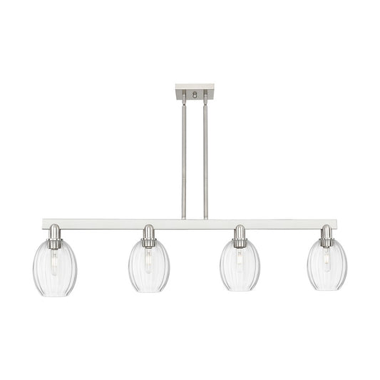 Innovations Preston 4Lt 48" Bell Stem Island Light, SN/CL - 716-4I-SN-G459-6CL