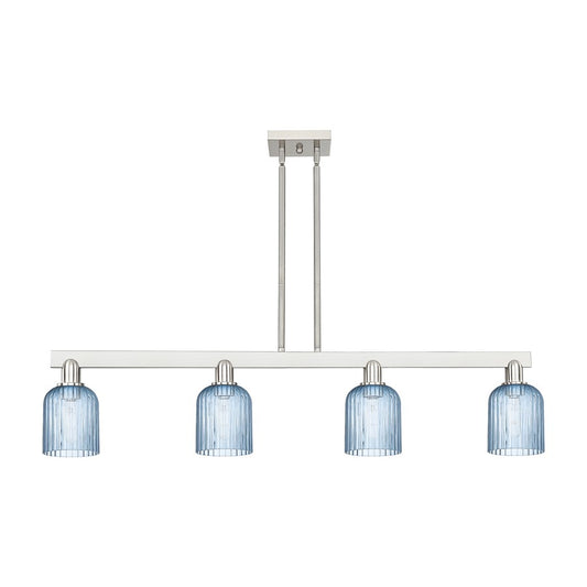 Innovations Bridal Veil 4Lt 48" Stem Island Light, SN/Blue - 716-4I-SN-G559-5BL