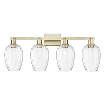 Innovations Preston 4Lt 36" Flute Bath, Antique Brass/Clear - 716-4W-AB-G457-6CL