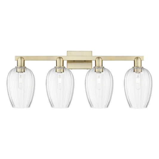 Innovations Preston 4Lt 36" Flute Bath, Antique Brass/Clear - 716-4W-AB-G457-6CL