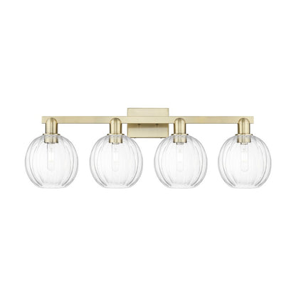 Innovations Preston 4Lt 36" Globe Bath, Antique Brass/Clear