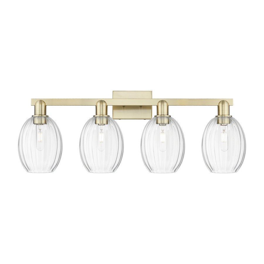 Innovations Preston 4Lt 36" Bell Bath, Antique Brass/Clear - 716-4W-AB-G459-6CL