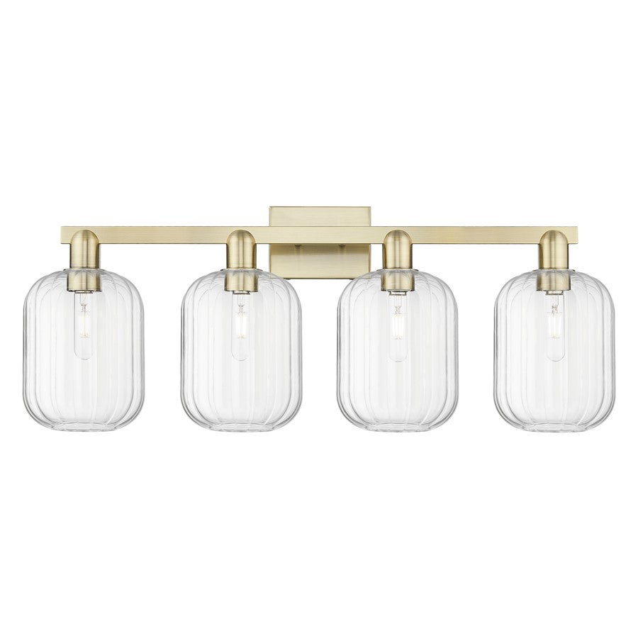 Innovations Preston 4Lt 36" Jar Bath, Antique Brass/Clear - 716-4W-AB-G460-7CL