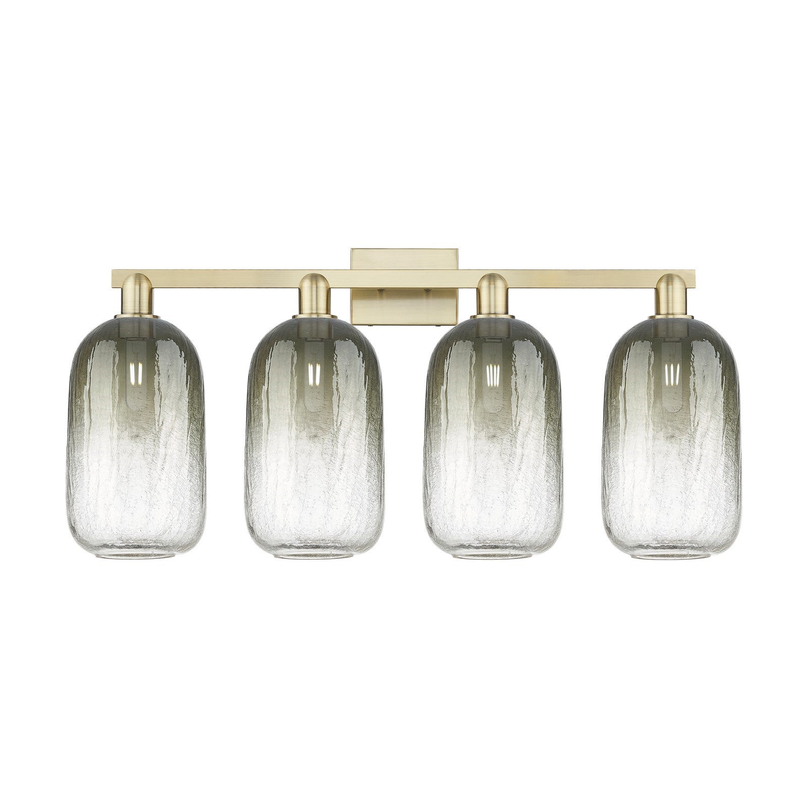 Innovations Brookhaven Cloche 34in 4-Light Bath Vanity | Industrial Antique Brass Steel and Slate Glass | Bathroom Vanity & | Model 716-4W-AB-G482-7SL