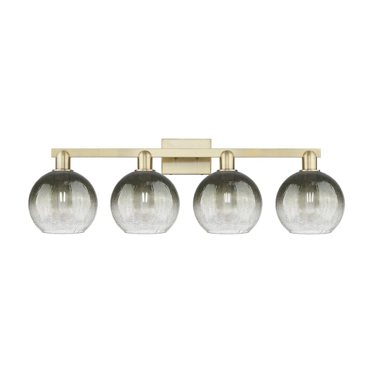 Innovations Brookhaven Globe 36in 4-Light Bath Vanity Light | Industrial Antique Brass and Slate Glass | Bathroom & Powder Room | Model 716-4W-AB-G483-8SL