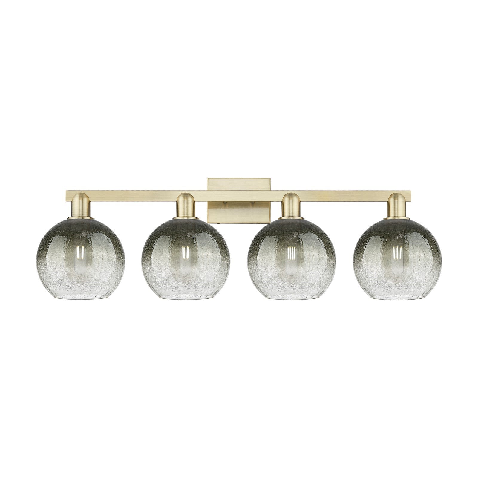 Innovations Brookhaven Globe 36in 4-Light Bath Vanity Light | Industrial Antique Brass and Slate Glass | Bathroom & Powder Room | Model 716-4W-AB-G483-8SL