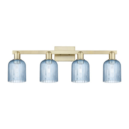 Innovations Bridal Veil 4Lt 32" Bath, Antique Brass/Blue