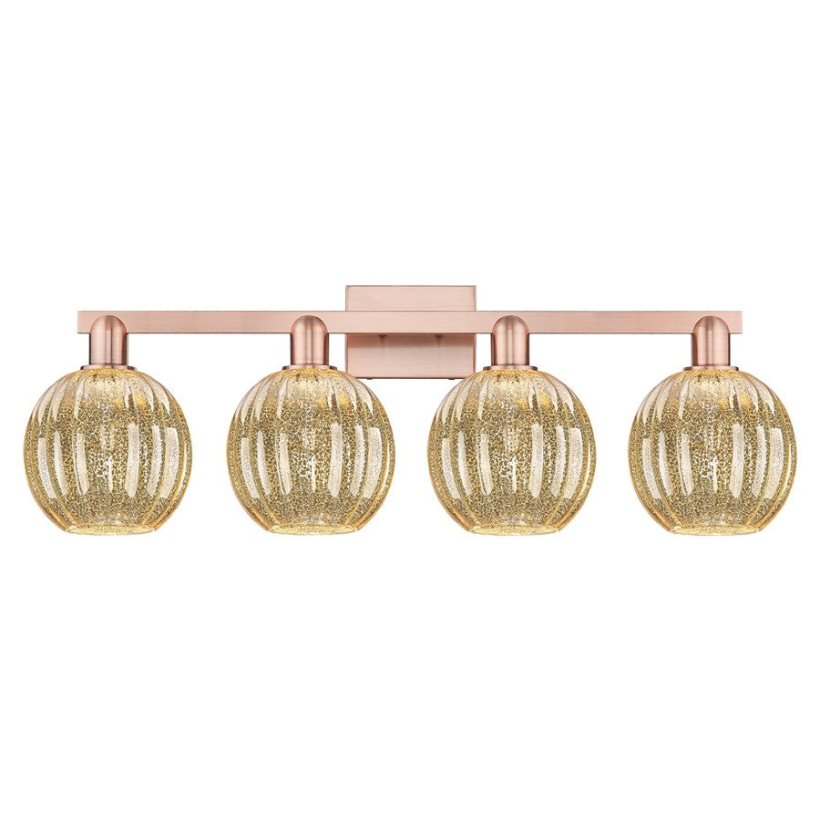 Innovations Preston 4Lt 36" Globe Bath, Copper/Mercury - 716-4W-AC-G458-7ME