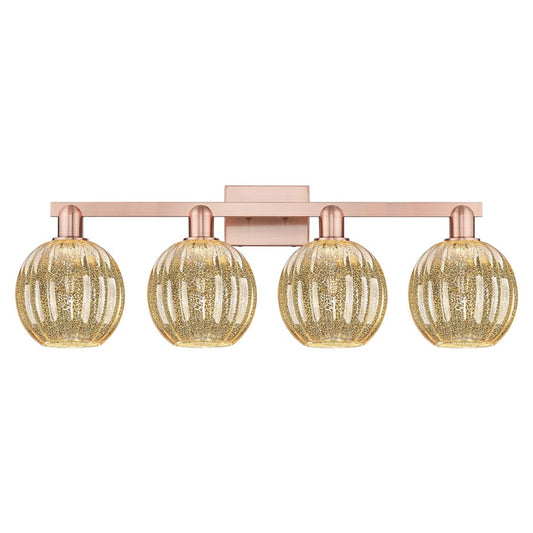 Innovations Preston 4Lt 36" Globe Bath, Copper/Mercury - 716-4W-AC-G458-7ME