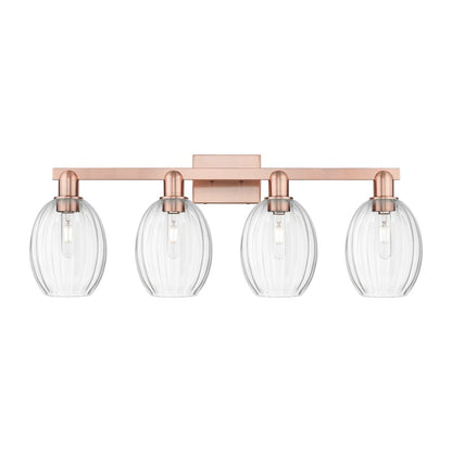 Innovations Preston 4Lt 36" Bell Bath Light, Copper/Clear