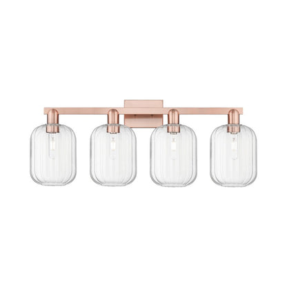 Innovations Preston 4Lt 36" Jar Bath Light, Copper/Clear - 716-4W-AC-G460-7CL