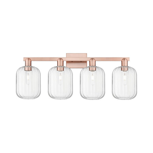 Innovations Preston 4Lt 36" Jar Bath Light, Copper/Clear - 716-4W-AC-G460-7CL