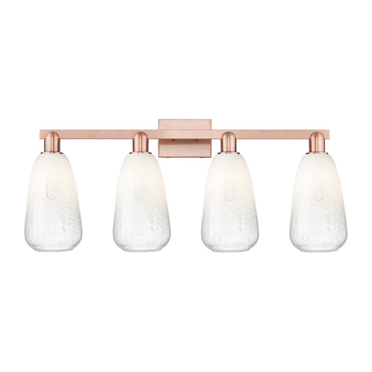 Innovations Brookhaven Almond 33in 4-Light Bath Vanity Light | Industrial Antique Copper Steel and Opal Glass | Bathroom Vanity | Model 716-4W-AC-G480-6OP