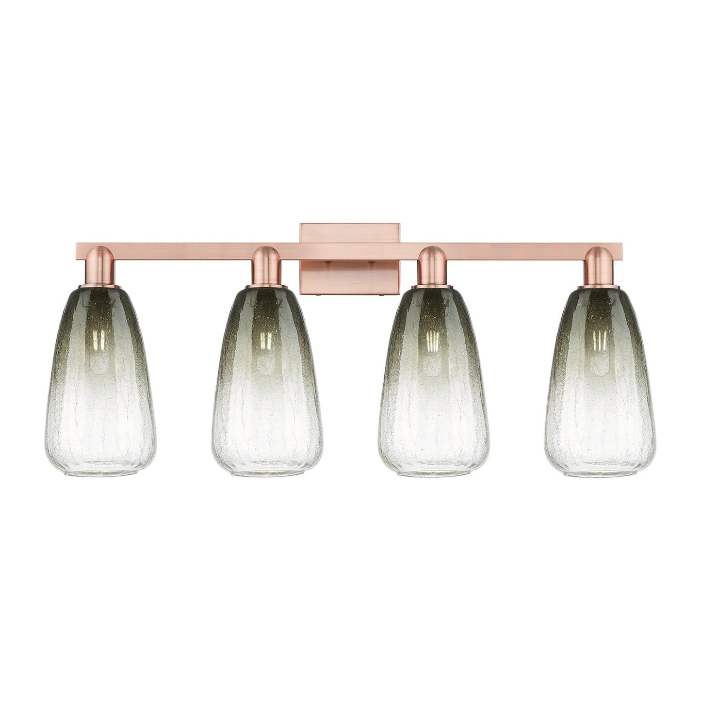 Innovations Brookhaven Almond 33in 4-Light Bath Vanity | Industrial Antique Copper Steel and Slate Glass | Bathroom Vanity | Model 716-4W-AC-G480-6SL