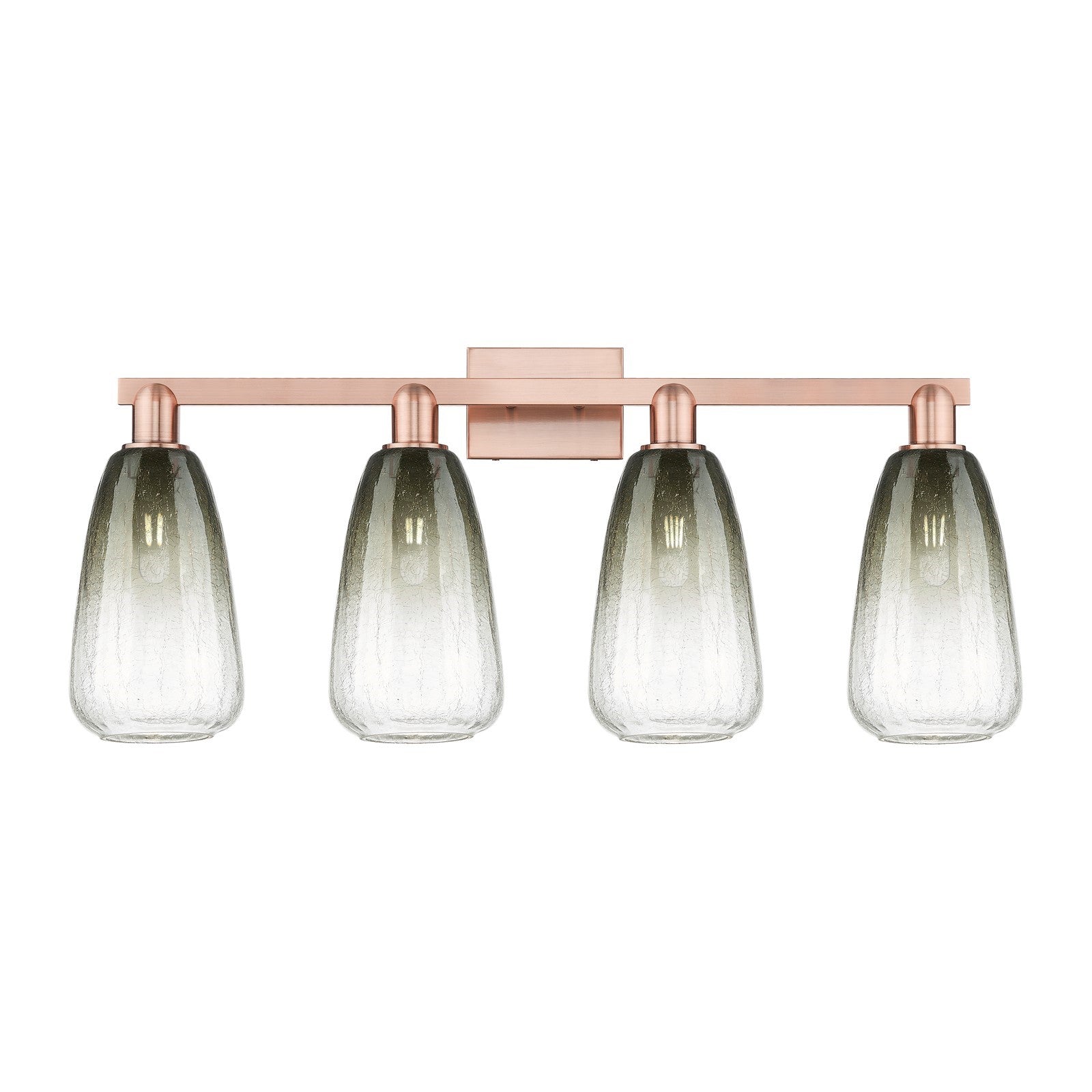 Innovations Brookhaven Almond 33in 4-Light Bath Vanity | Industrial Antique Copper Steel and Slate Glass | Bathroom Vanity | Model 716-4W-AC-G480-6SL