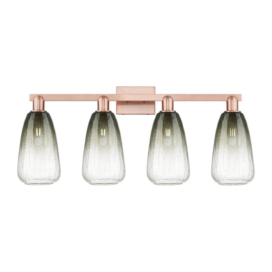 Innovations Brookhaven Almond 33in 4-Light Bath Vanity | Industrial Antique Copper Steel and Slate Glass | Bathroom Vanity | Model 716-4W-AC-G480-6SL