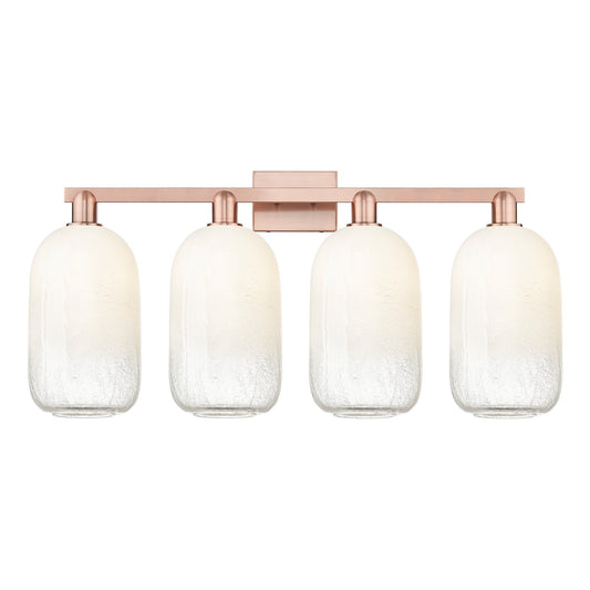 Innovations Brookhaven Cloche 34in 4-Light Bath Vanity | Industrial Antique Copper and Opal Glass | Bathroom Vanity | Model 716-4W-AC-G482-7OP