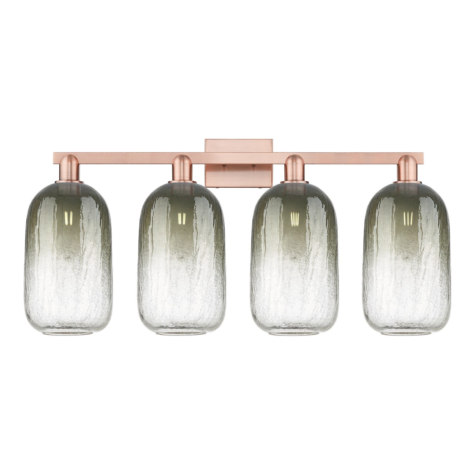Innovations Brookhaven Cloche 34in 4-Light Bath Vanity | Industrial Antique Copper Steel and Slate Glass | Bathroom Vanity | Model 716-4W-AC-G482-7SL