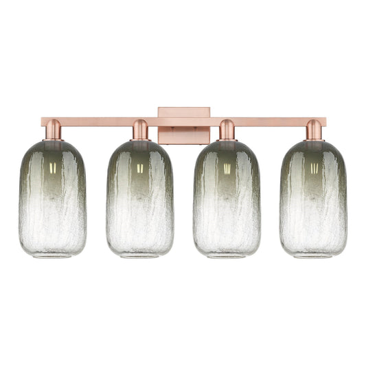 Innovations Brookhaven Cloche 34in 4-Light Bath Vanity | Industrial Antique Copper Steel and Slate Glass | Bathroom Vanity | Model 716-4W-AC-G482-7SL