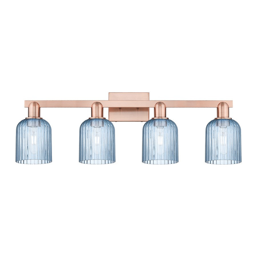 Innovations Bridal Veil 4Lt 32" Bath Light, Copper/Blue