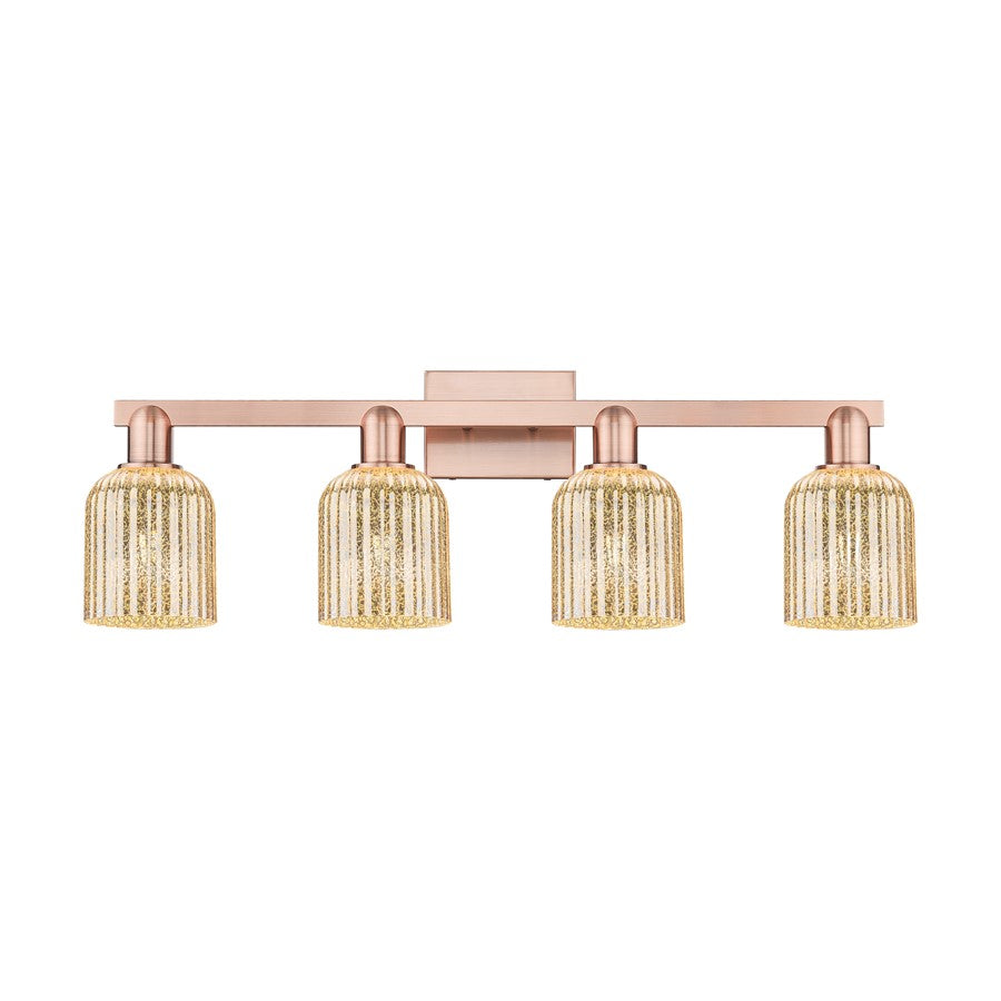 Innovations Bridal Veil 4Lt 32" Bath Light, Copper/Mercury - 716-4W-AC-G559-5ME