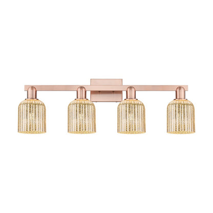 Innovations Bridal Veil 4Lt 32" Bath Light, Copper/Mercury - 716-4W-AC-G559-5ME