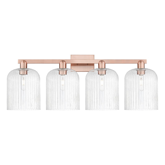 Innovations Bridal Veil 35in 4-Light Bath Vanity Light | Industrial Antique Copper Steel and Seedy Bell Glass | Bathroom | Model 716-4W-AC-G559-8SDY