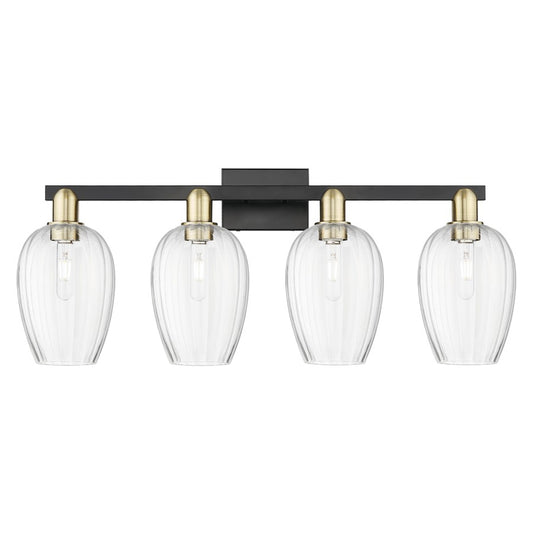 Innovations Preston 4Lt 36" Flute Bath, Black Brass/Clear - 716-4W-BAB-G457-6CL
