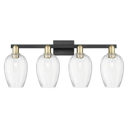 Innovations Preston 4Lt 36" Flute Bath, Black Brass/Clear