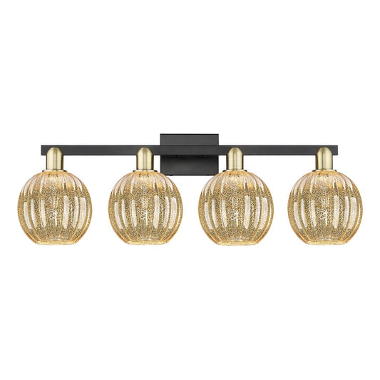 Innovations Preston 4Lt 36" Globe Bath, BKBS/Mercury - 716-4W-BAB-G458-7ME