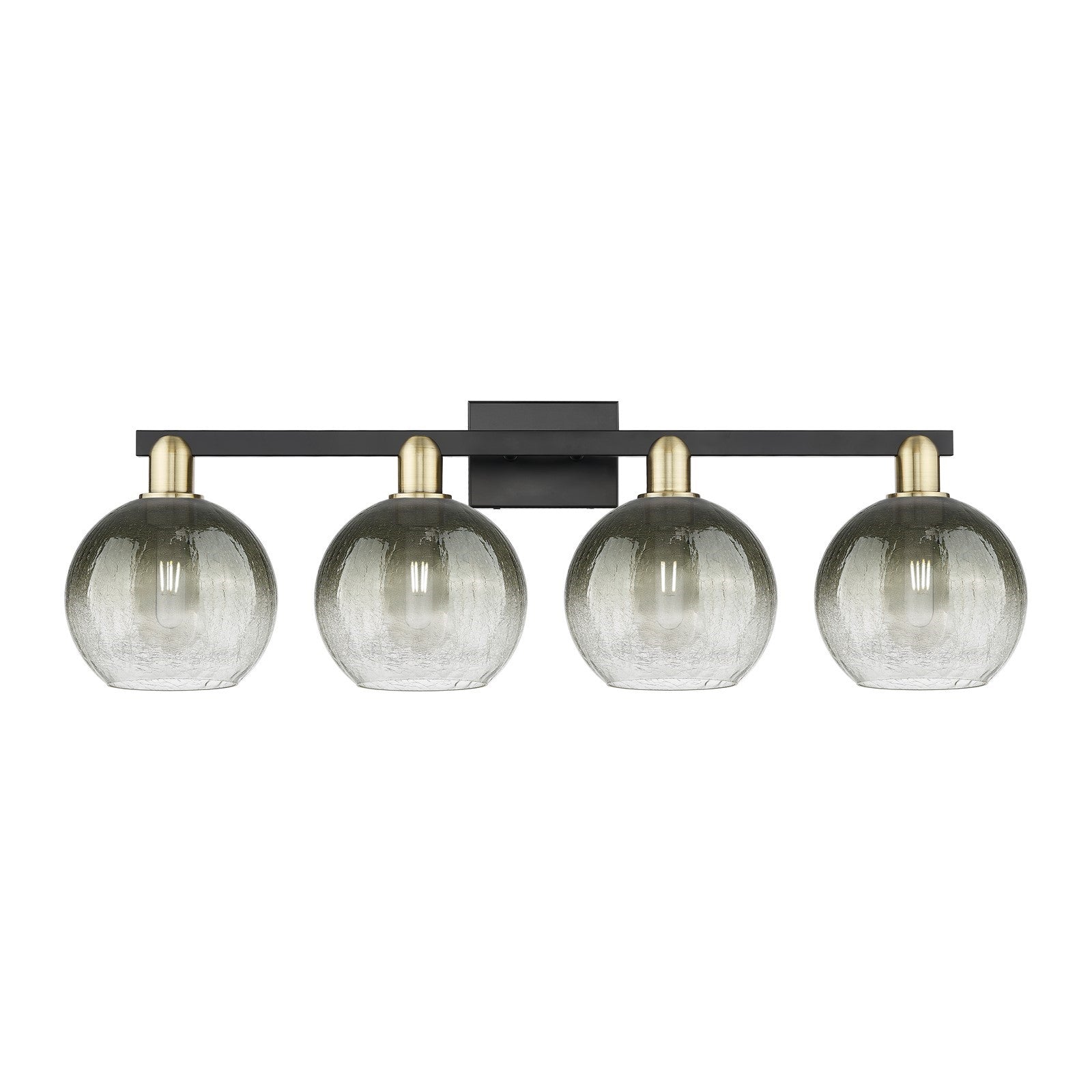 Innovations Brookhaven Globe 35in 4-Light Bath Vanity Light | Industrial Black Antique Brass and Slate Glass | Bathroom Vanity | Model 716-4W-BAB-G483-8SL