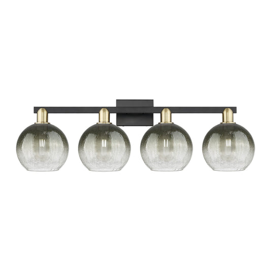 Innovations Brookhaven Globe 35in 4-Light Bath Vanity Light | Industrial Black Antique Brass and Slate Glass | Bathroom Vanity | Model 716-4W-BAB-G483-8SL
