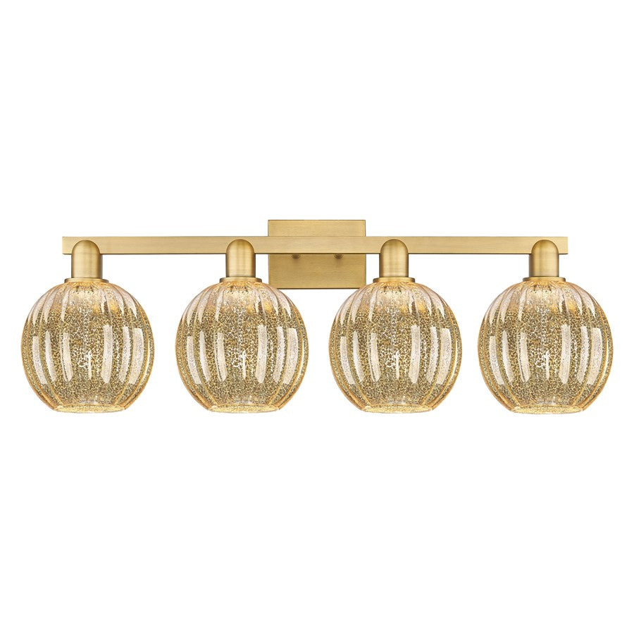 Innovations Preston 4Lt 36" Globe Bath, Brushed Brass/Mercury