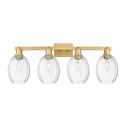 Innovations Preston 4Lt 36" Bell Bath, Brushed Brass/Clear - 716-4W-BB-G459-6CL