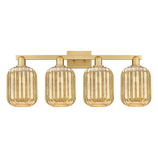 Innovations Preston 4Lt 36" Jar Bath, Brushed Brass/Mercury - 716-4W-BB-G460-7ME