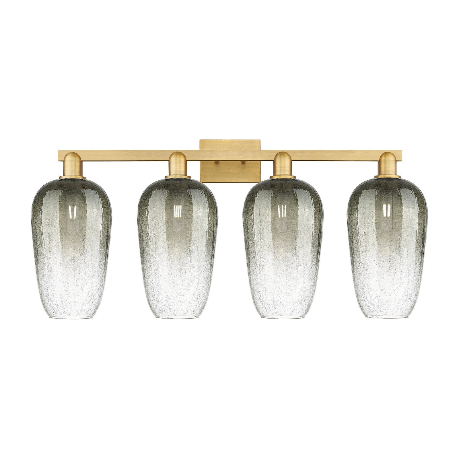 Innovations Brookhaven Flute 34in 4-Light Bath Vanity | Industrial Brushed Brass Steel and Slate Glass | Bathroom & Powder Room | Model 716-4W-BB-G484-7SL