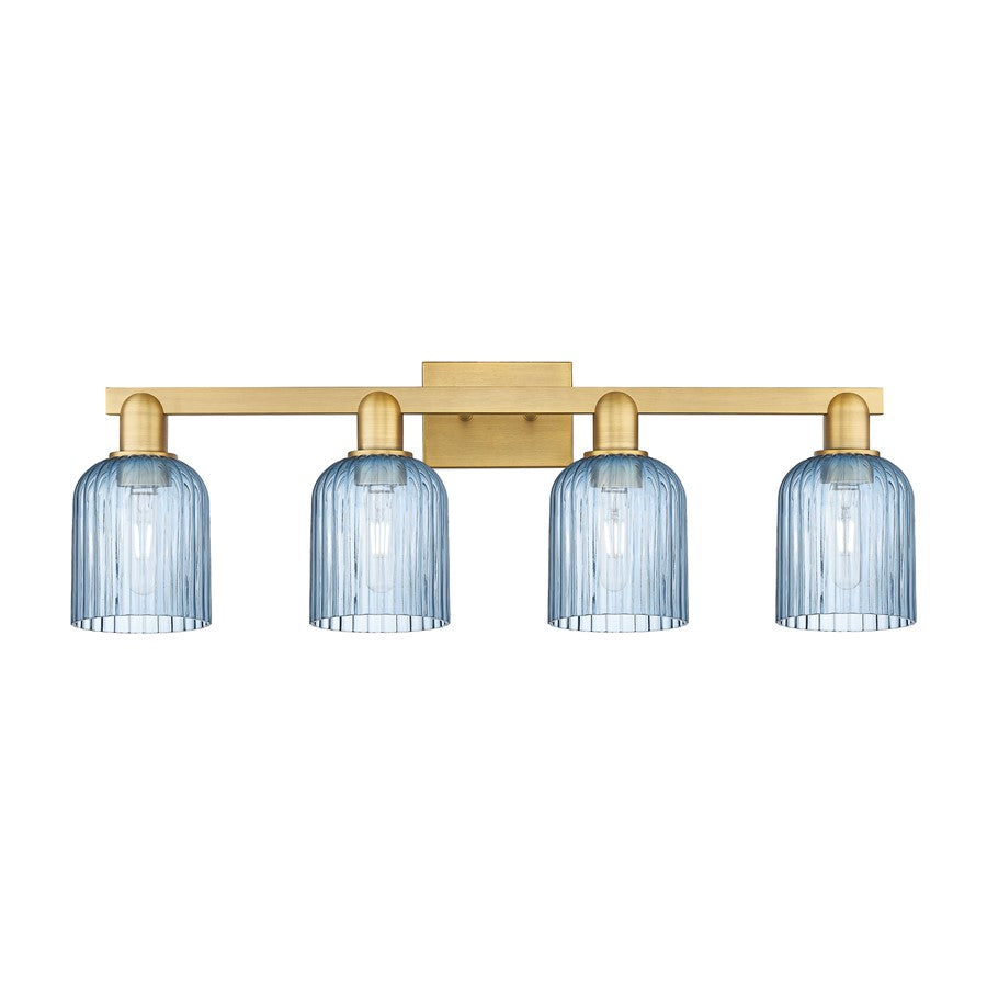 Innovations Bridal Veil 4Lt 32" Bath, Brushed Brass/Blue - 716-4W-BB-G559-5BL